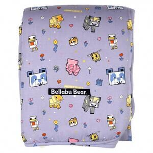 NEW BELLABU BEAR kid's minecraft pixel pals bamboo blanket in purple